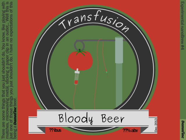 The beer label for Transfusion Bloody Beer