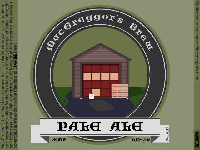 The beer label for MacGreggor's Brew Pale Ale